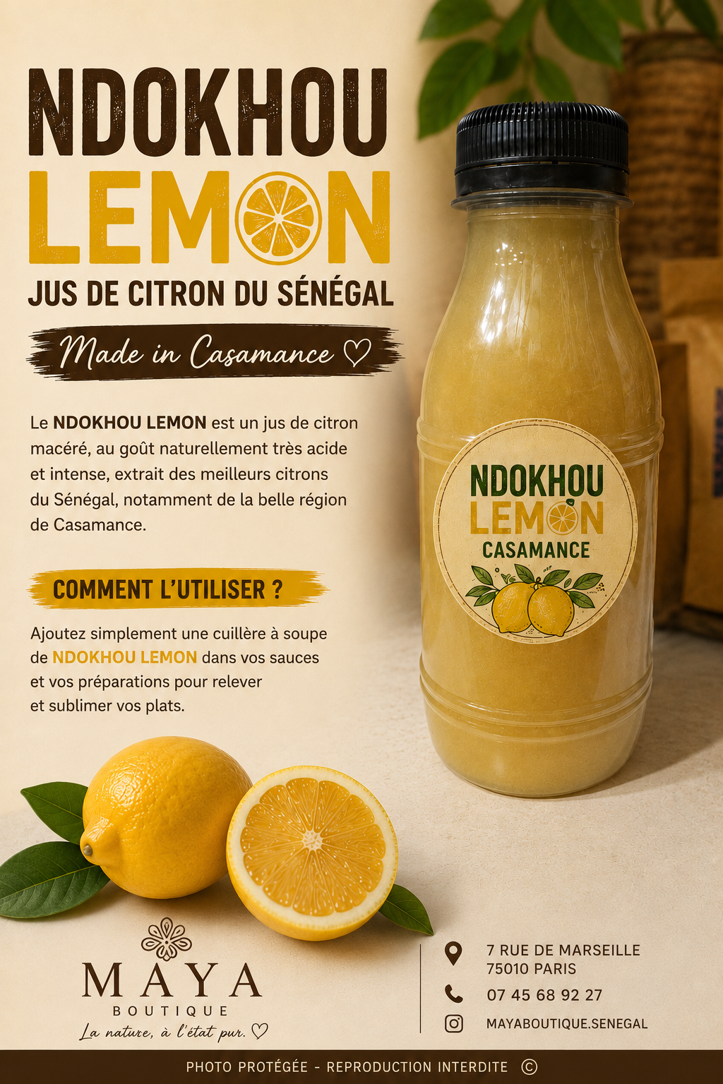 Ndokhou Lemon jus de citron sénégal